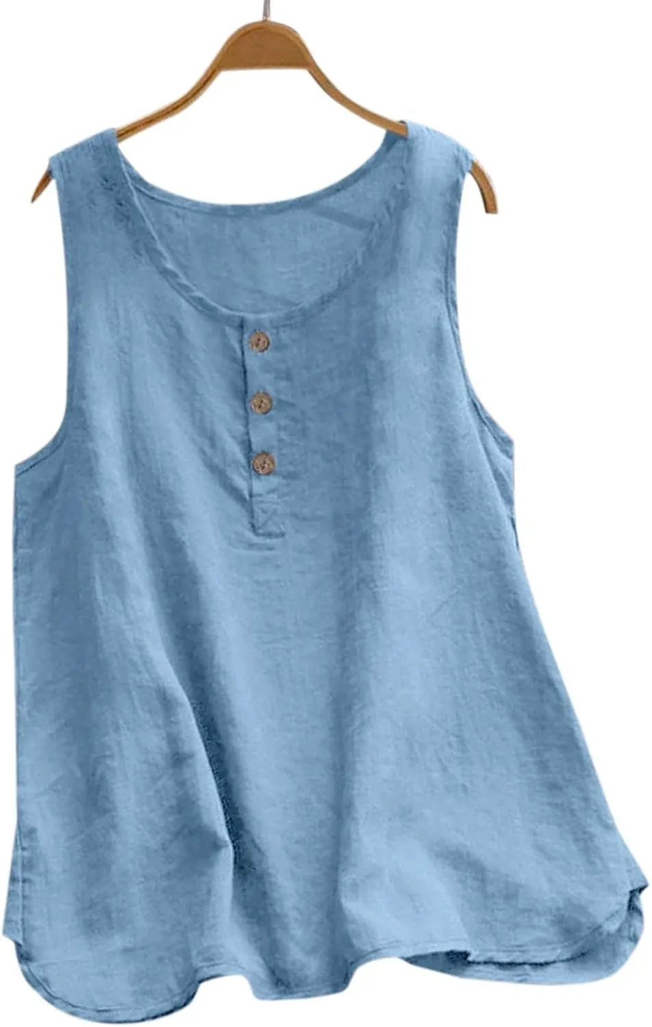 2024 Women's Tank TopsLoose fit Cotton Linen Sleeveless Tee Shirts Summer Casual Flowy Blouses Tunic Tops Shirts