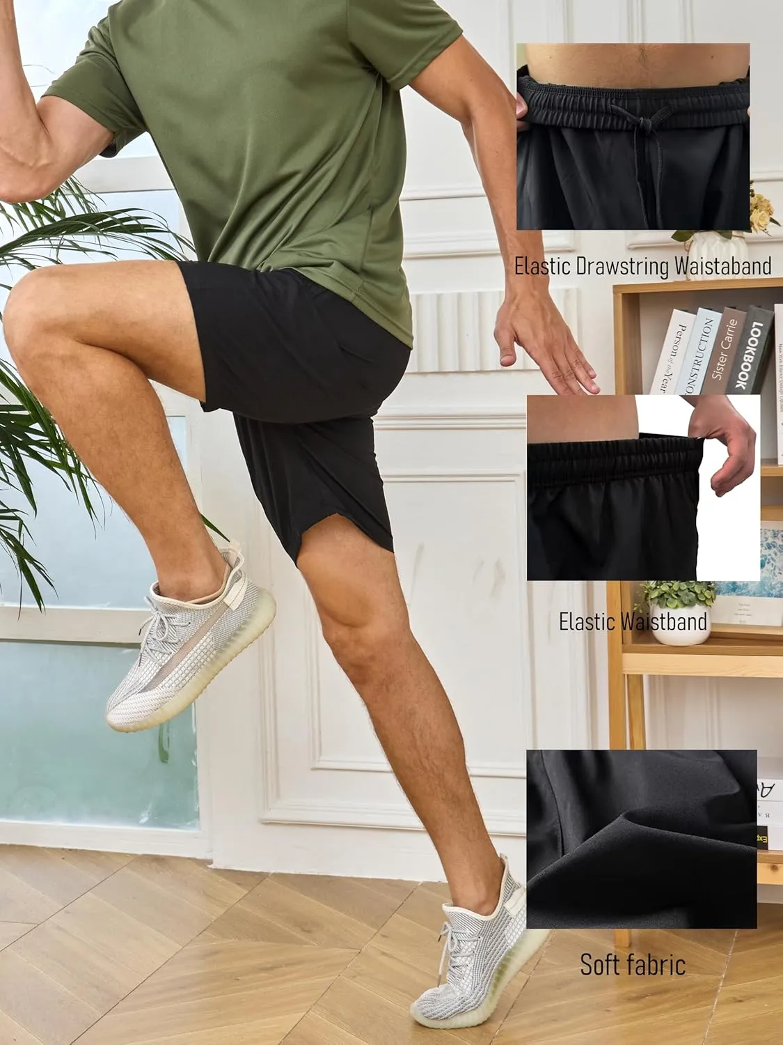 5 Pack Mens Shorts Athletic Gym Quick Dry Basketball Shorts with Pockets for Workout Running Casual Activewear