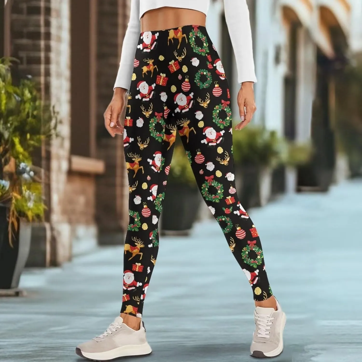 AFPANQZ Women's Yoga Leggings with Pockets Seamless Yoga Pants Casual Running Dance Sports High Waist Long Activewear