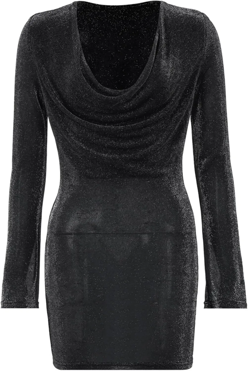 AMPOSSTO Women's Long Sleeve Dresses Ruched Slim Fit Evening Dresses Party Cocktail Bodycon Mini Dresses