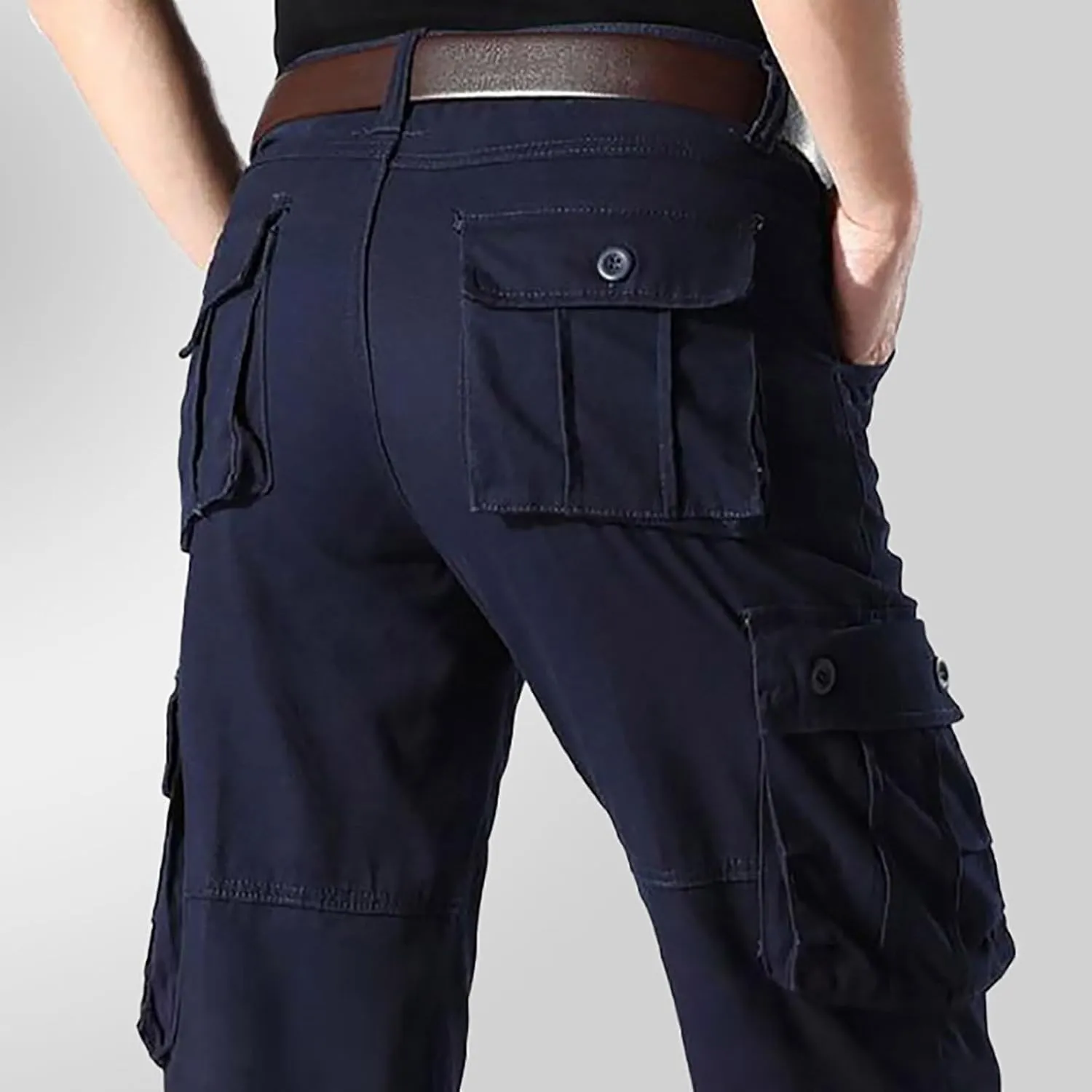 Athletic Pants for Men Men's Solid Color and Windproof and Rainproof Pants Winter Warm Straight Leg Gym Sweatpants