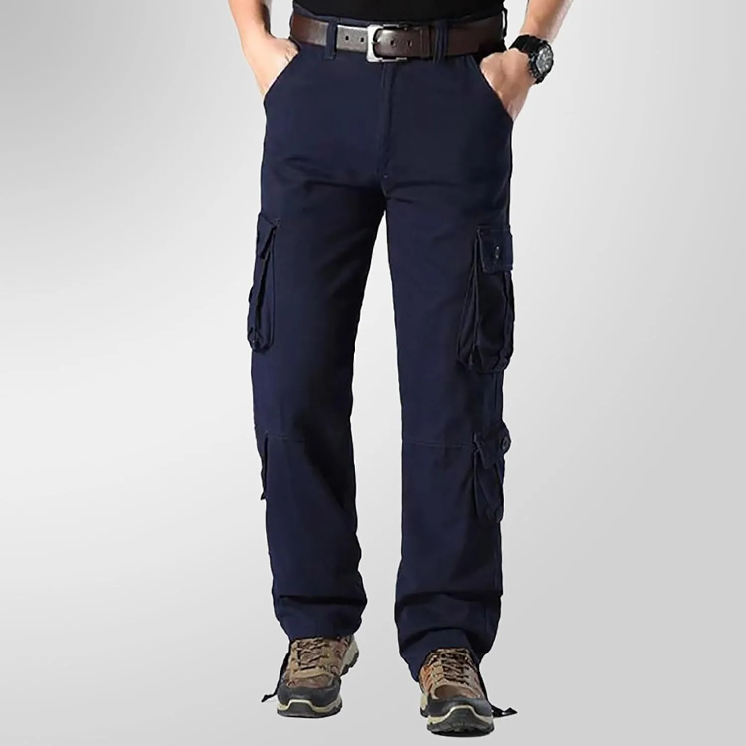Athletic Pants for Men Men's Solid Color and Windproof and Rainproof Pants Winter Warm Straight Leg Gym Sweatpants