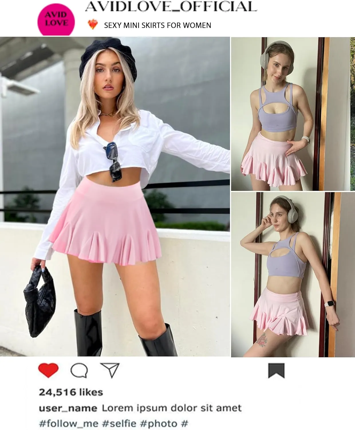 Avidlove Mini Skirt for Women Sexy Pleated Skirts High Waist Skater Skirt Ruffle Lingerie Skirts