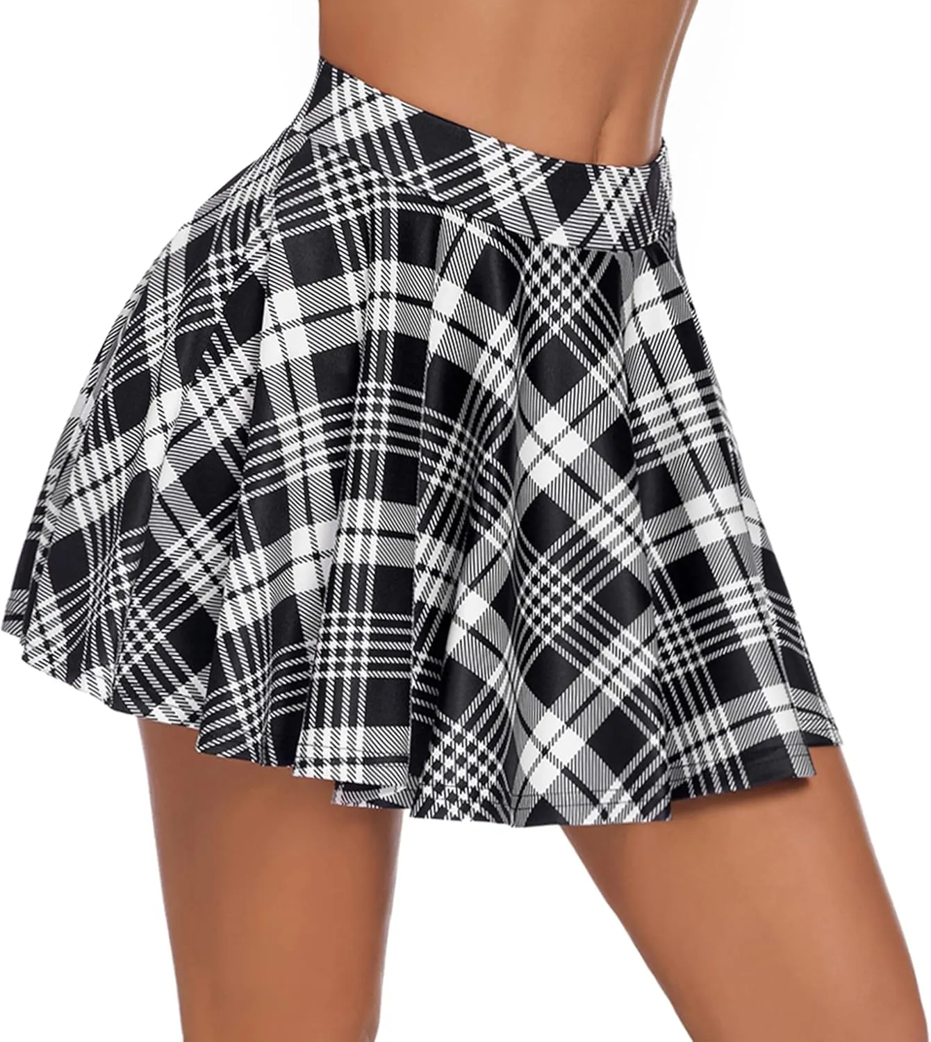 Avidlove Pleated Mini Skirt Plaid Skirts High Waist A Line Skater Skirt for Lingerie Schoolgirl