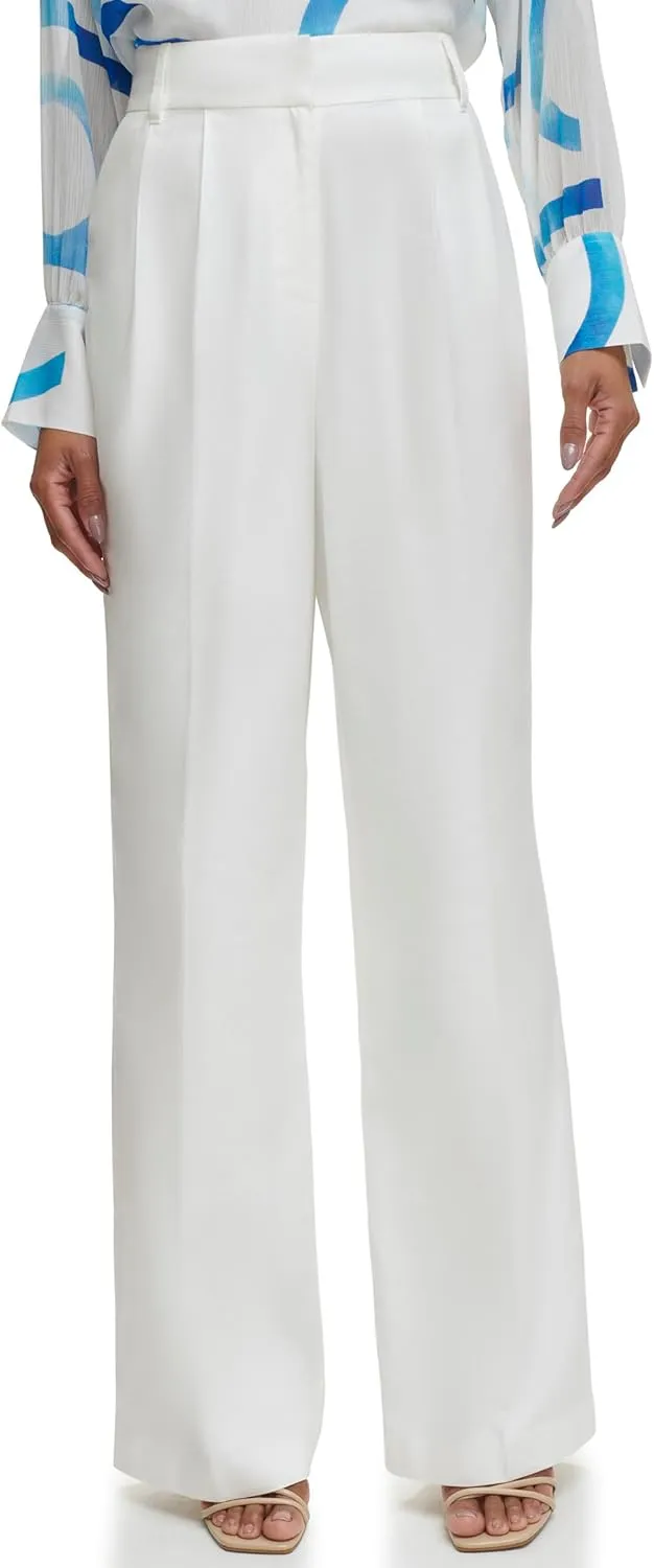 Calvin Klein womens Pleated Straight Leg Pant Pant