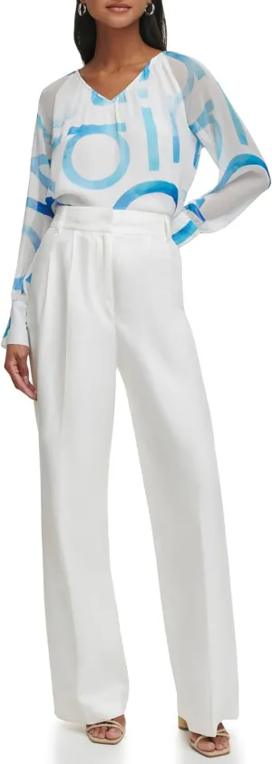 Calvin Klein womens Pleated Straight Leg Pant Pant