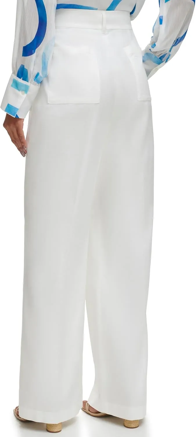 Calvin Klein womens Pleated Straight Leg Pant Pant