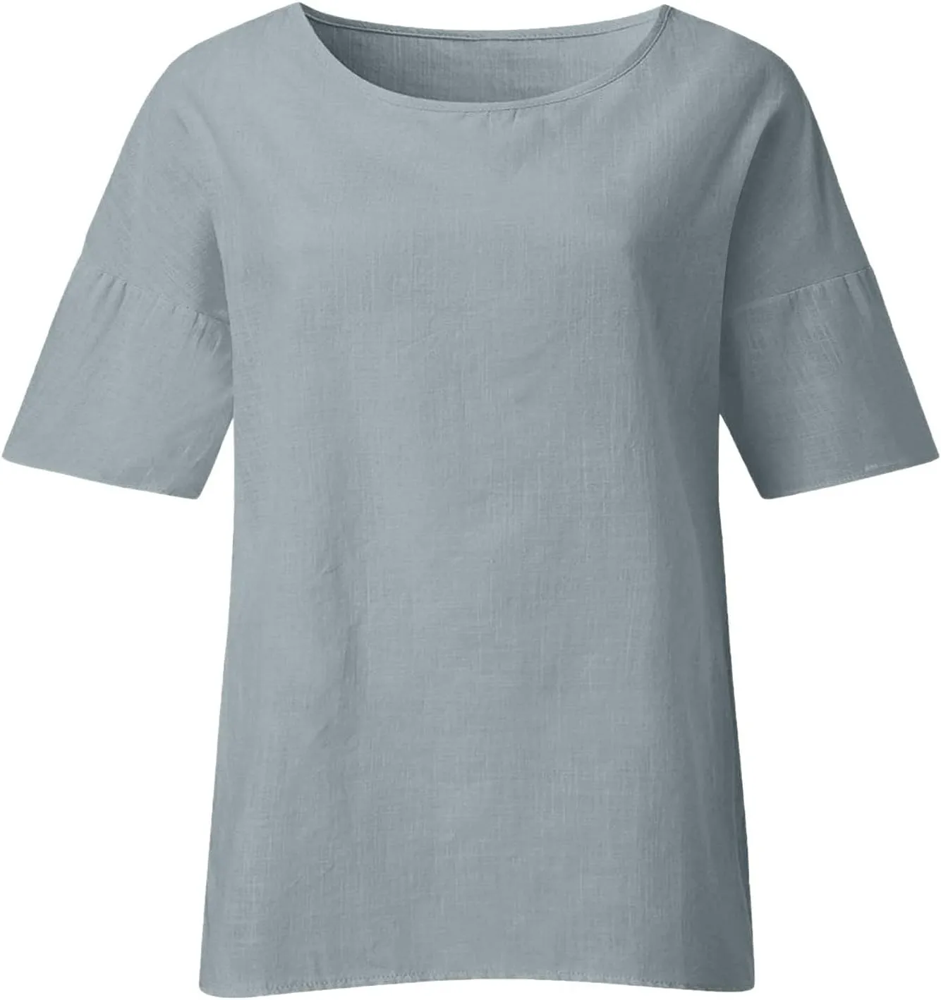Cotton Linen Shirt for Women 2025 Vacation Summer Loose Fit Casual 3/4 Sleeve Tops Tshirt Cotton Blouse Basic Tees