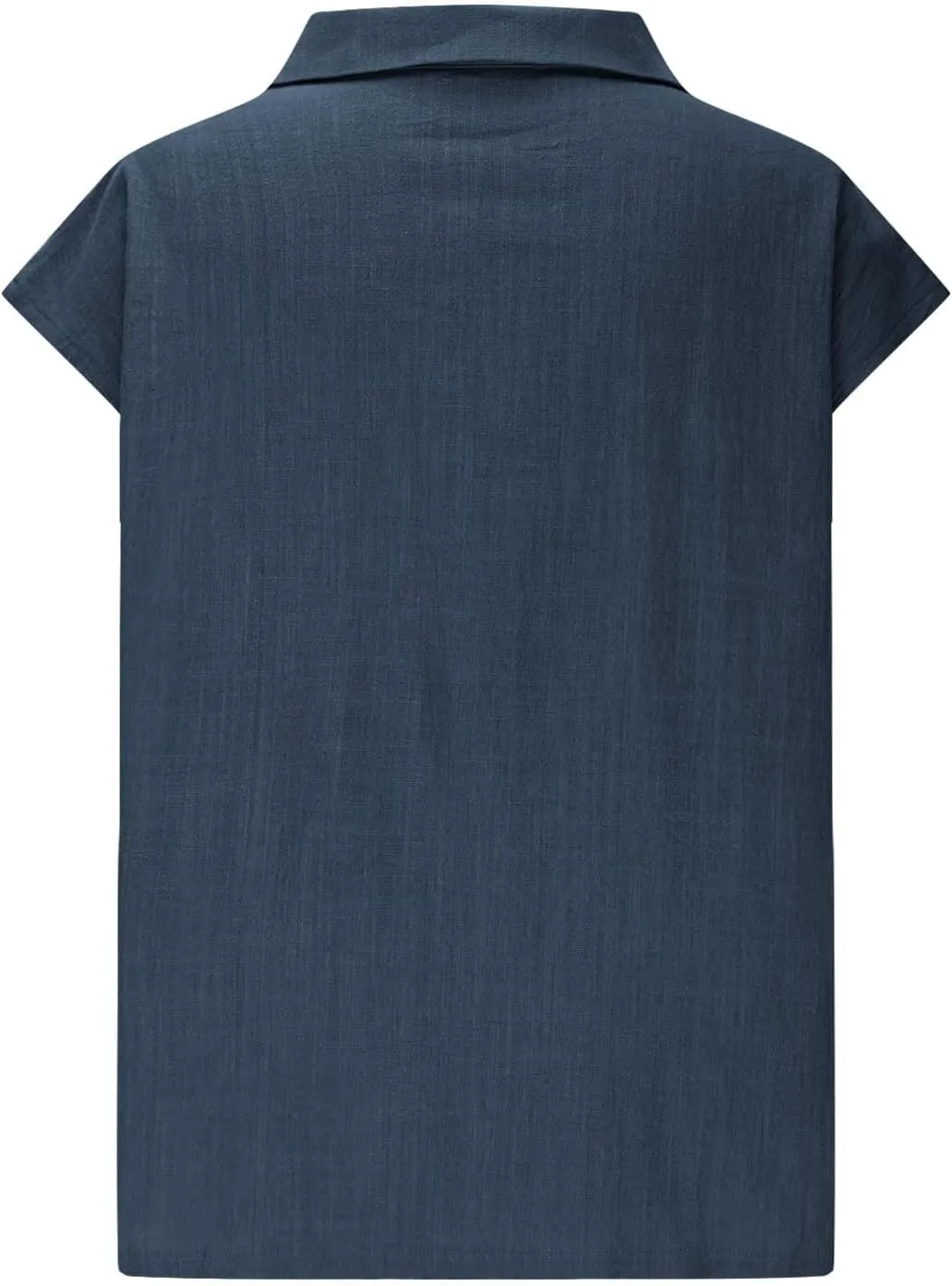 Cotton Linen Shirts for Women Sleeveless Collared Tank Tops Oversized Blouses Work Shirts V-Neck Casual Summer Tshirt