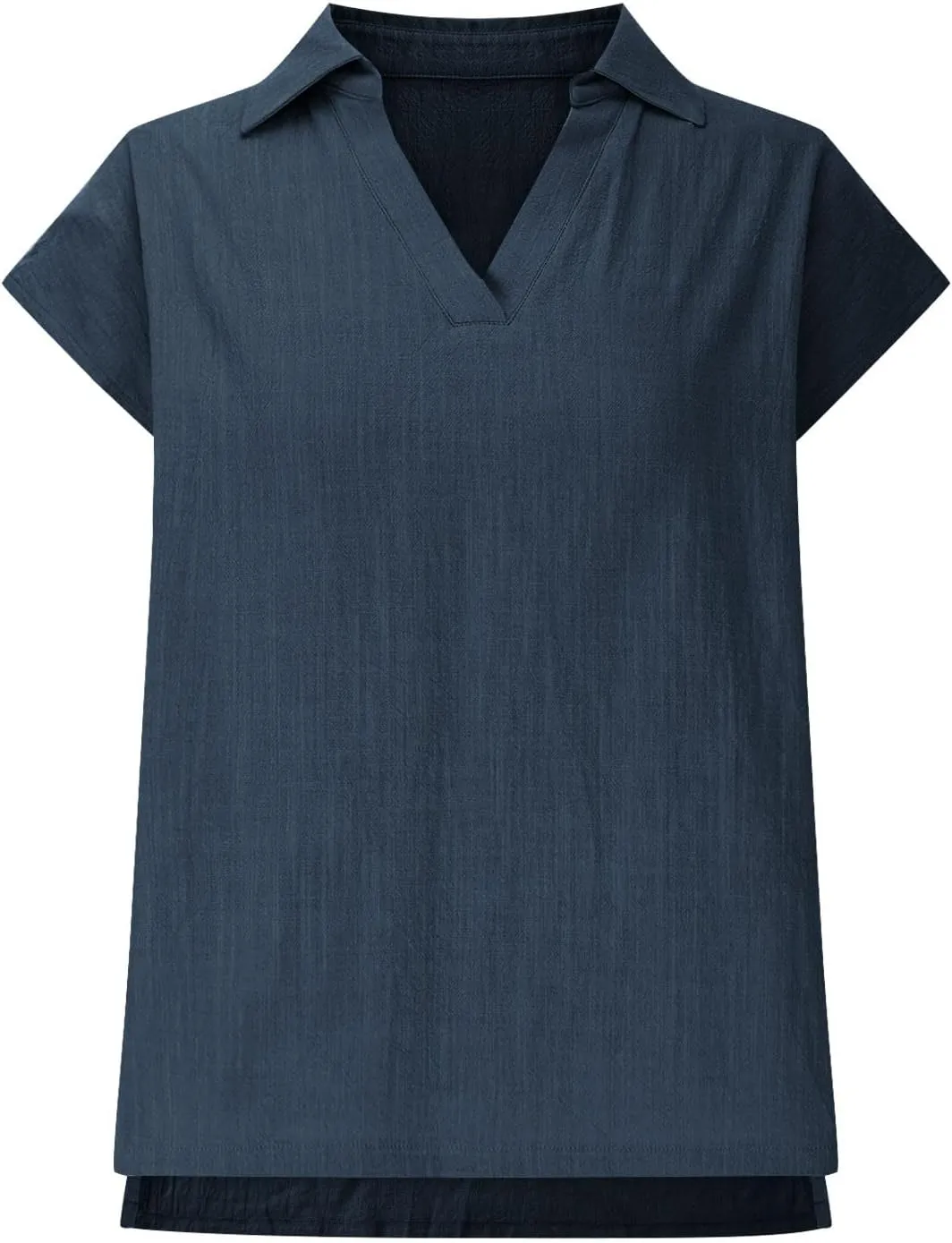 Cotton Linen Shirts for Women Sleeveless Collared Tank Tops Oversized Blouses Work Shirts V-Neck Casual Summer Tshirt