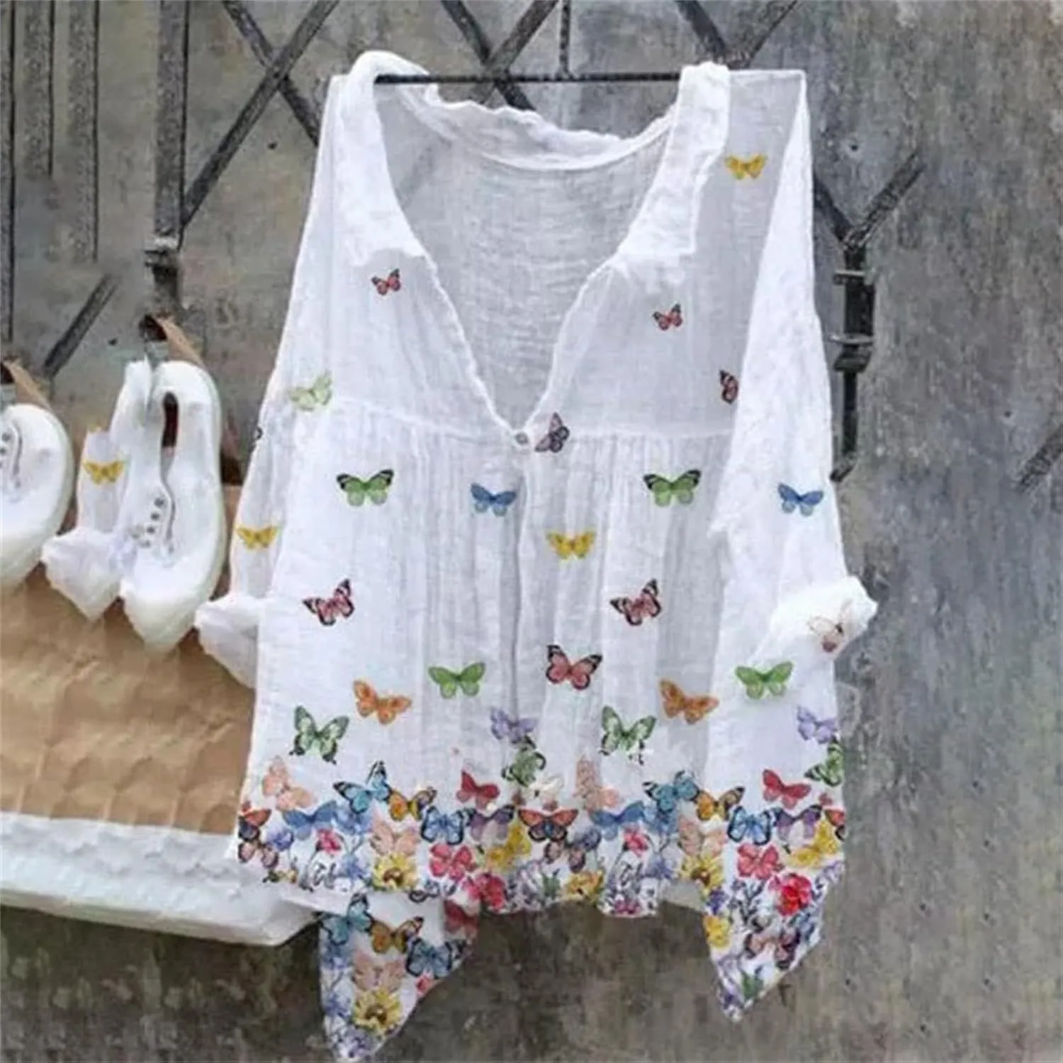 Cotton Linen Tops for Women Natural Autumn Fragrant Fabric Shirt Women's Tank Tops Chambray Shirt Women Womens