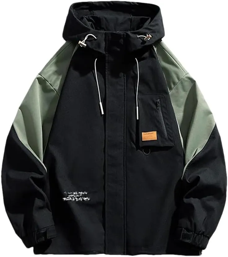 Dninmim Men's Loose Hoodie Jacket Hiking Sportswear Casual Breathable Outerwear Windbreaker