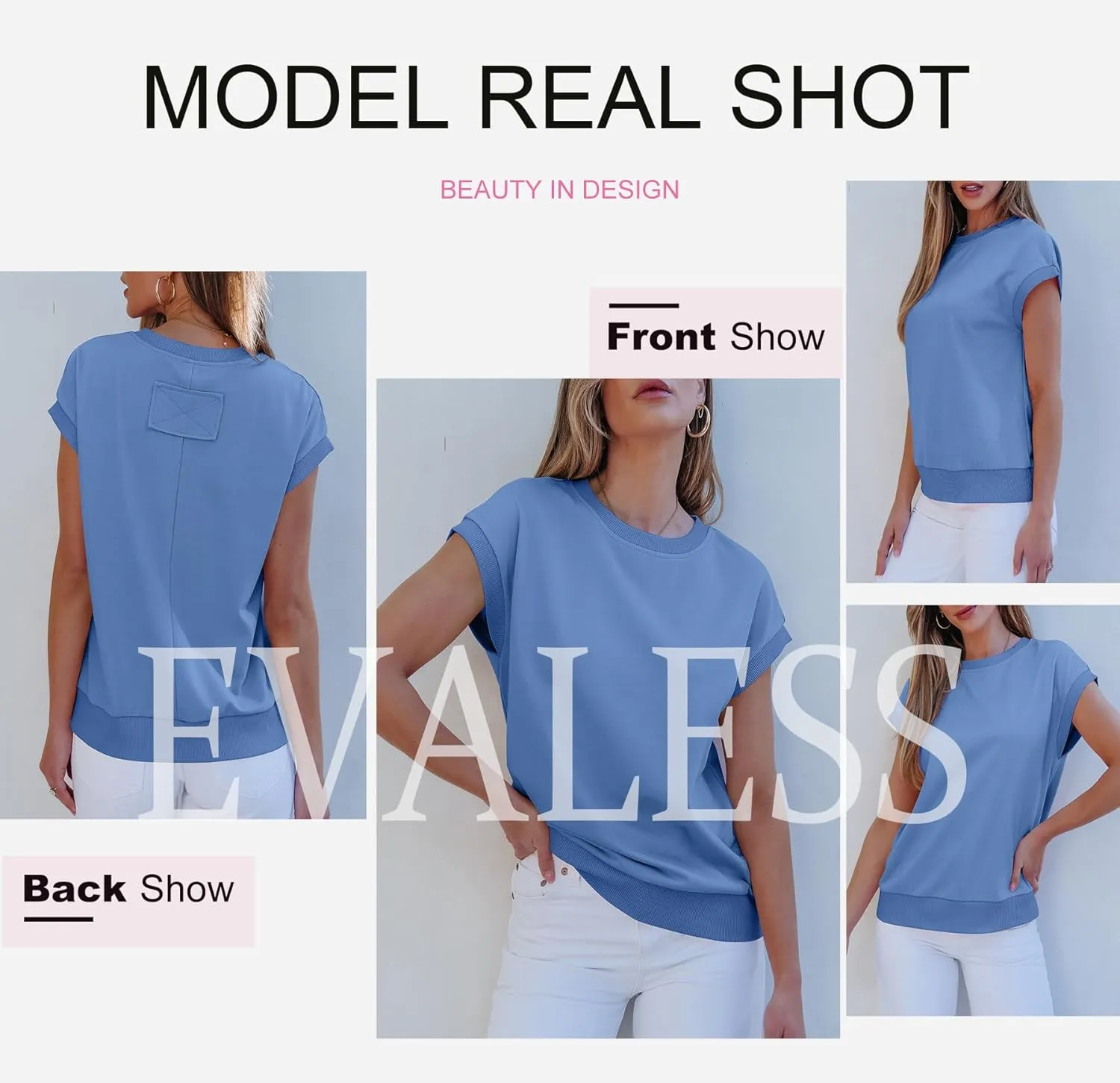 EVALESS Cap Sleeve Tops for Women Summer Tank Tops Basic Tee Shirts Casual 2024 Fashion Clothes Outfits
