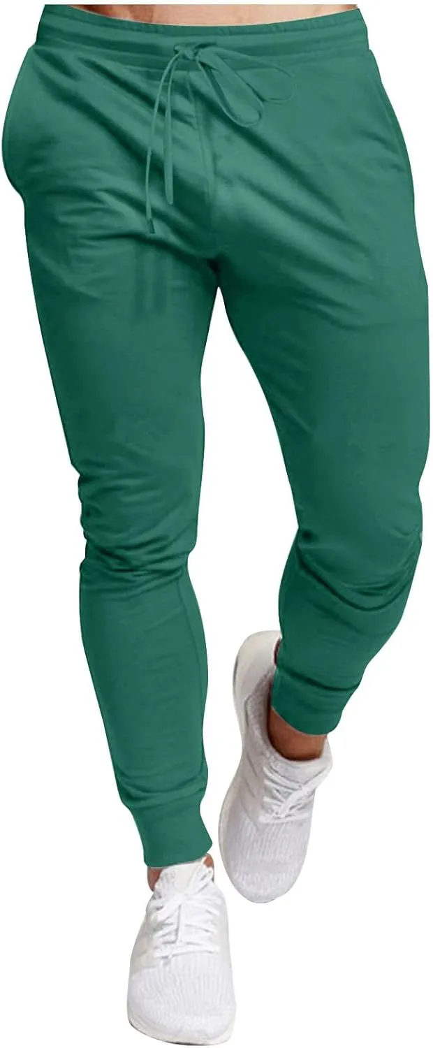 Finelylove Joggers for Men Slim Fit Lightweight Stretch Sweatpants Elastic Waist Tapered Workout Athletic Track Pants