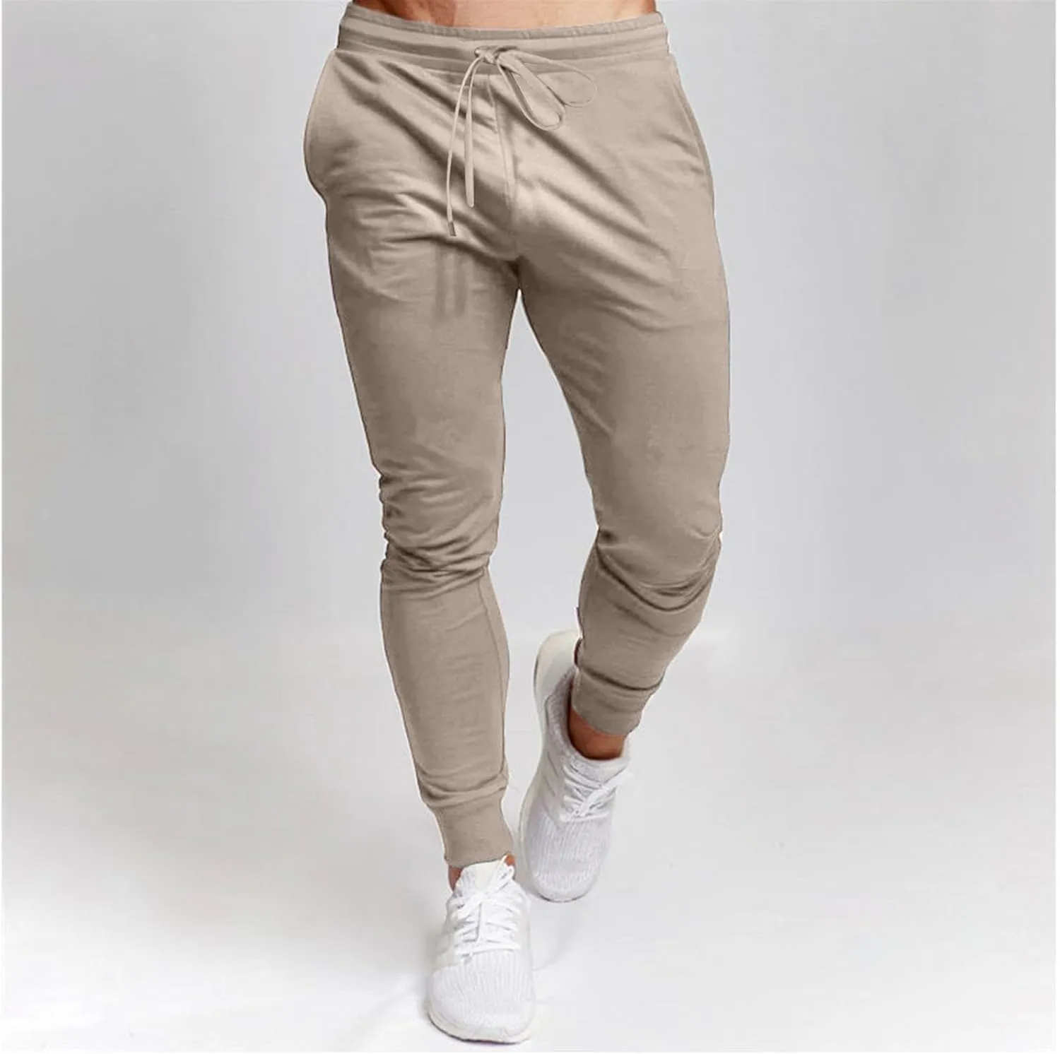 Finelylove Joggers for Men Slim Fit Lightweight Stretch Sweatpants Elastic Waist Tapered Workout Athletic Track Pants