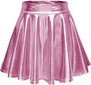 Flared Casual Pleated Fashion A-Line Women's Skirt Mini Shiny Skirt Skirt Overalls for Women Plaid