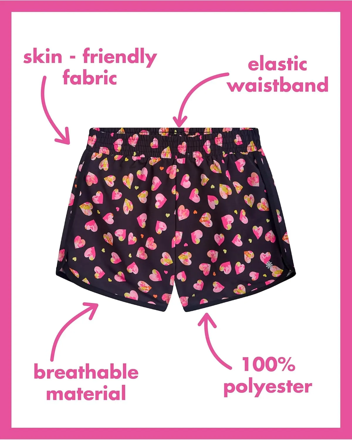Girls Athletic Shorts - 4 Pack Woven Activewear Dolphin Shorts for Girls with Fanny Pack (Sizes: 4-16)