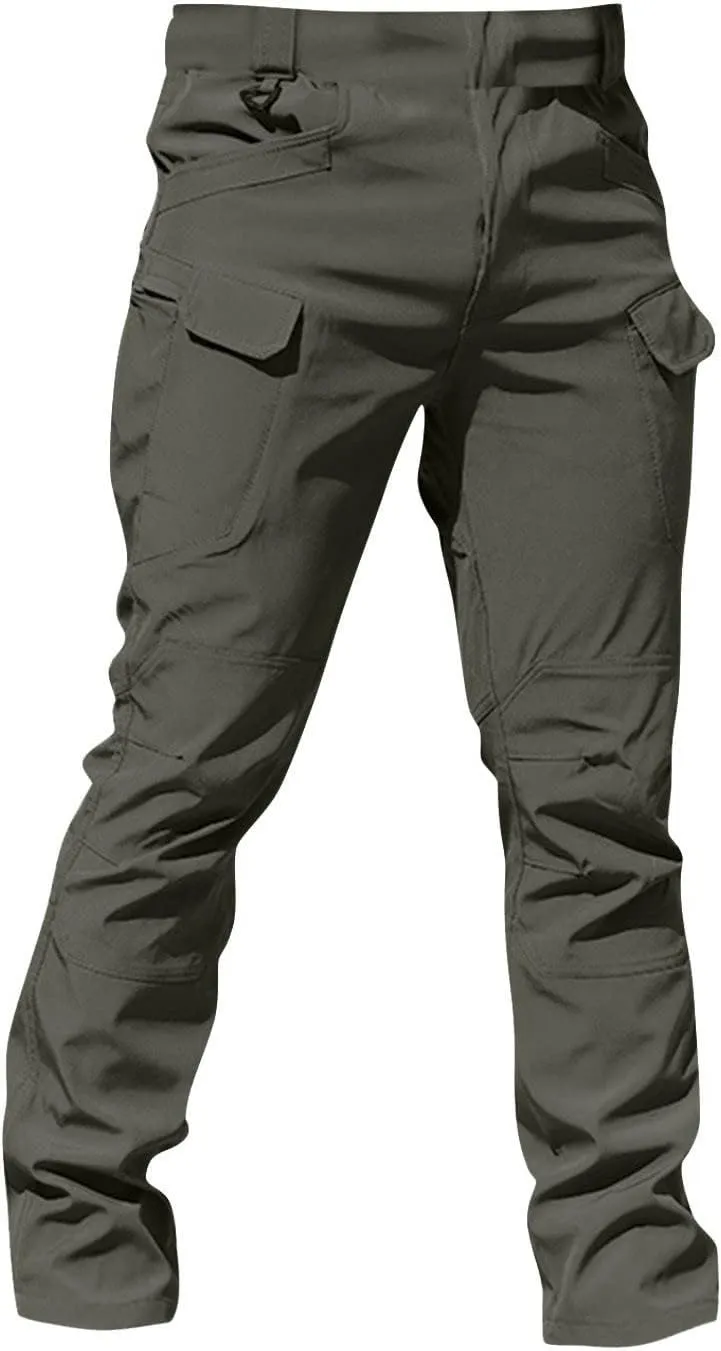 GOFULY Mens Cargo Pants Baggy Relaxed Fit Stretch Pants Tall Multi Pockets Hiking Pants Work Trousers Casual