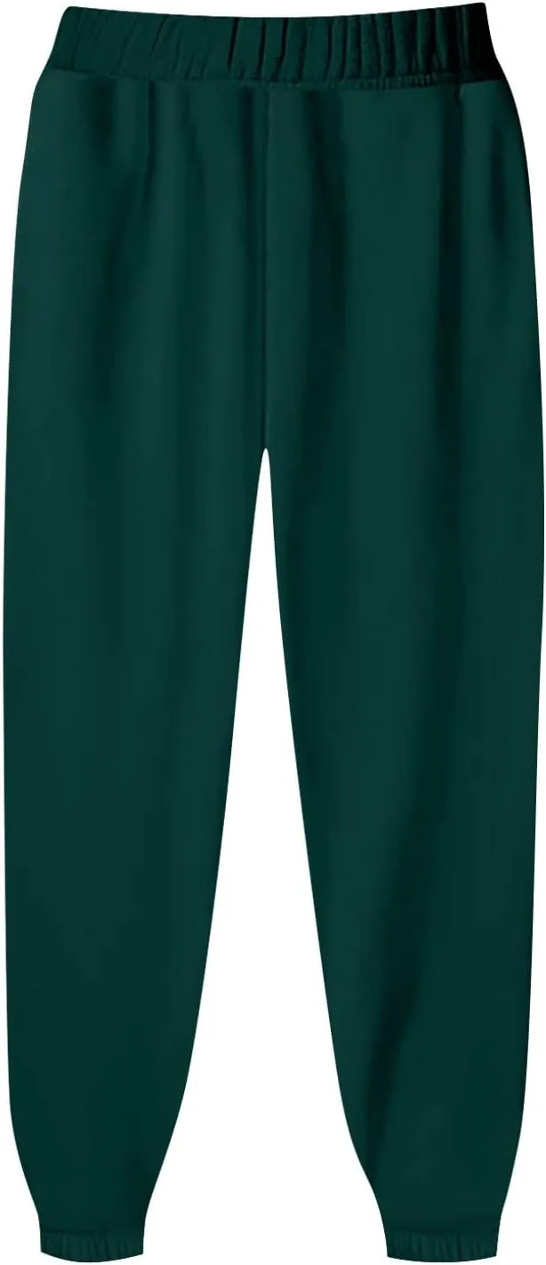 Gumipy Joggers for Women High Waisted Workout Trousers Baggy Fleece Lined Lounge Pants Comfy Drawstring Joggers Activewear