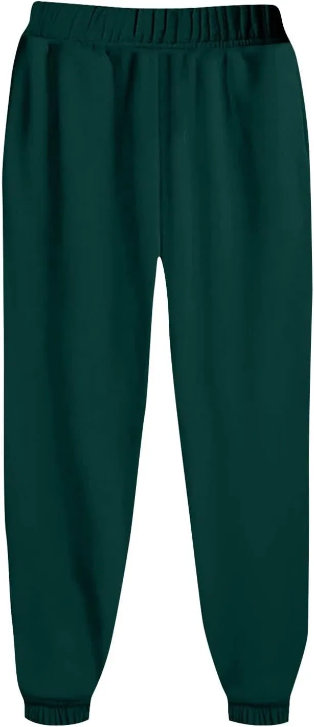 Gumipy Joggers for Women High Waisted Workout Trousers Baggy Fleece Lined Lounge Pants Comfy Drawstring Joggers Activewear