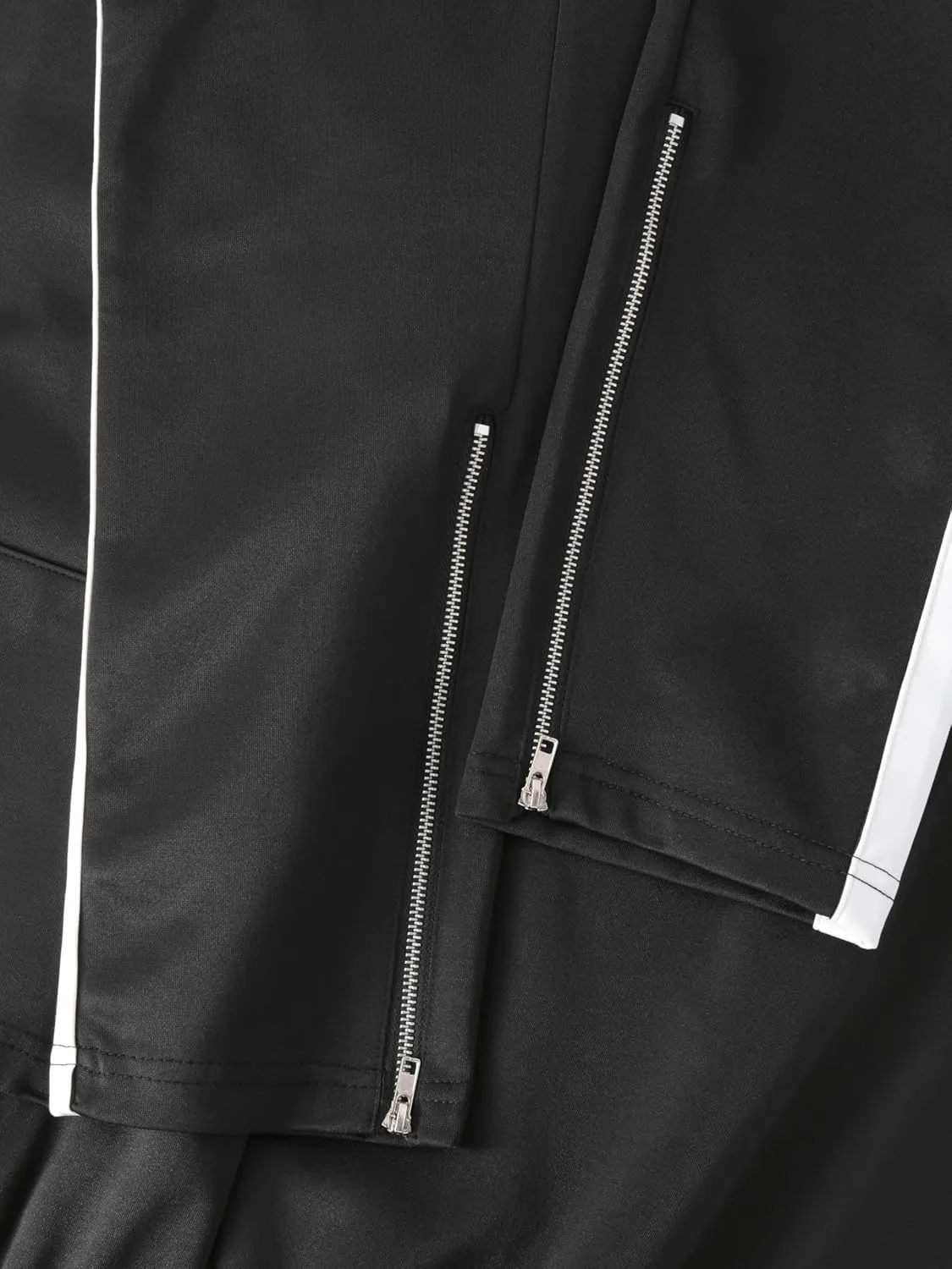 Hat and Beyond Mens Premium Track Jersey Pants with Ankle Zipper Slim Athletic Fit Sweatpants