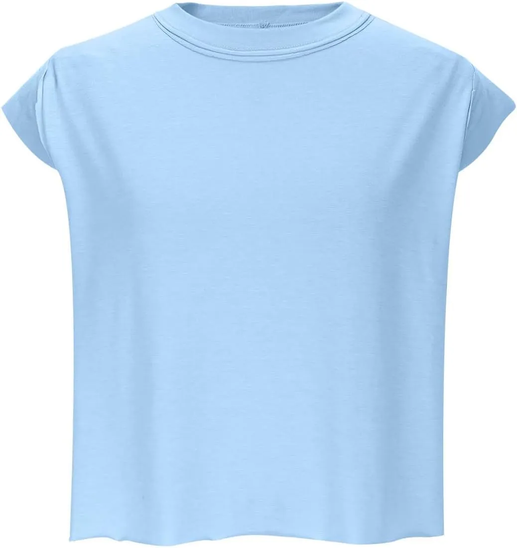 HGps8w Workout Tops for Women Crop Tank Top - Loose Summer Flowy Athletic Gym Sleeveless Cropped Yoga Shirts