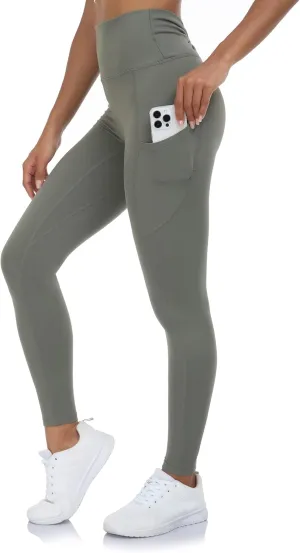 High Waisted Gym Yoga Pants with Pockets, Tummy Control Activewear Workout Leggings for Women