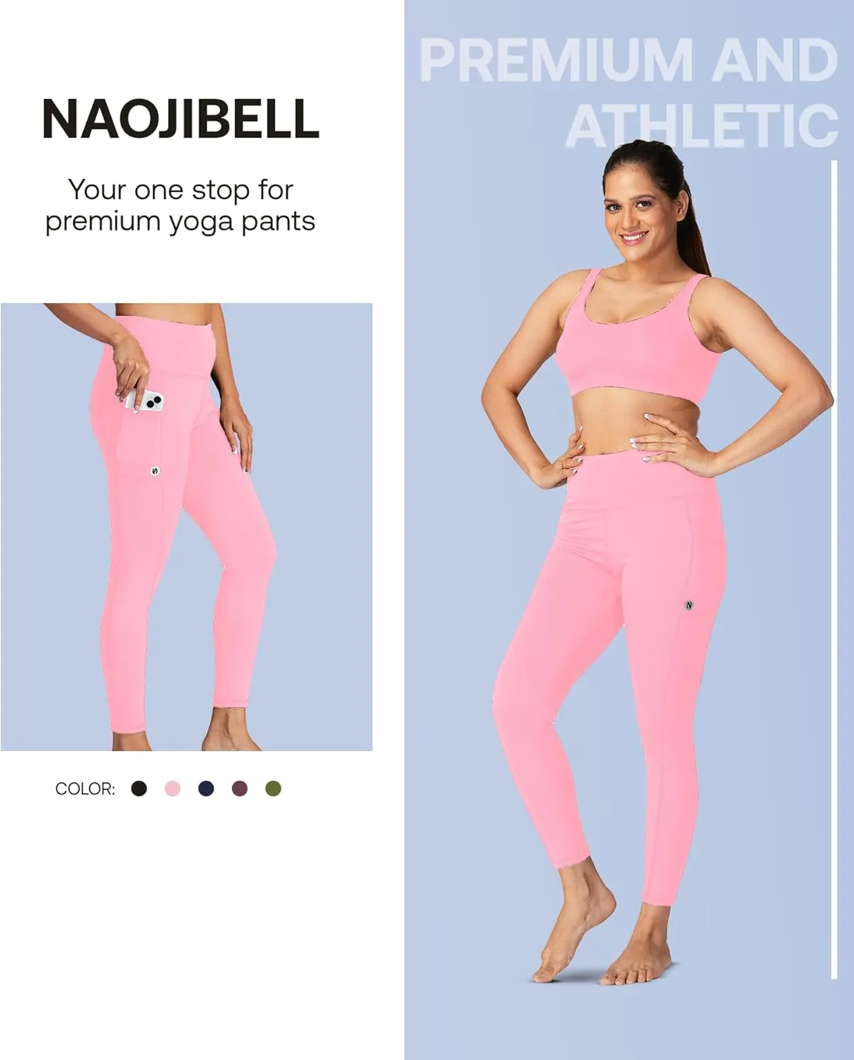 High-Waisted Yoga Pants  Buttery Soft, Tummy Control Leggings with Pockets for Workout & Casual Wear
