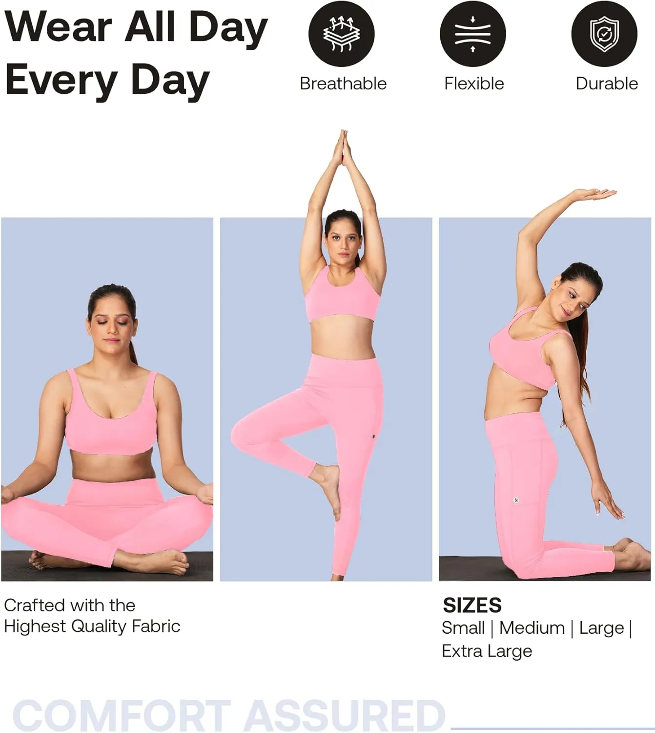 High-Waisted Yoga Pants  Buttery Soft, Tummy Control Leggings with Pockets for Workout & Casual Wear