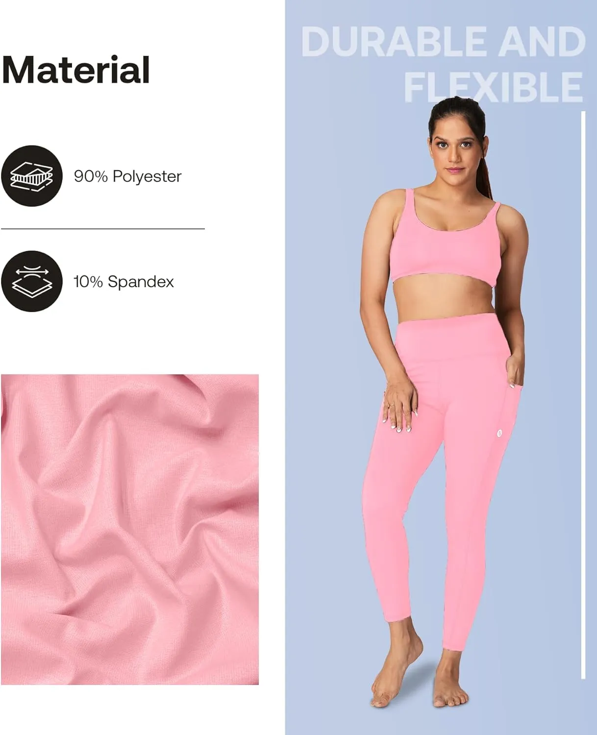 High-Waisted Yoga Pants  Buttery Soft, Tummy Control Leggings with Pockets for Workout & Casual Wear