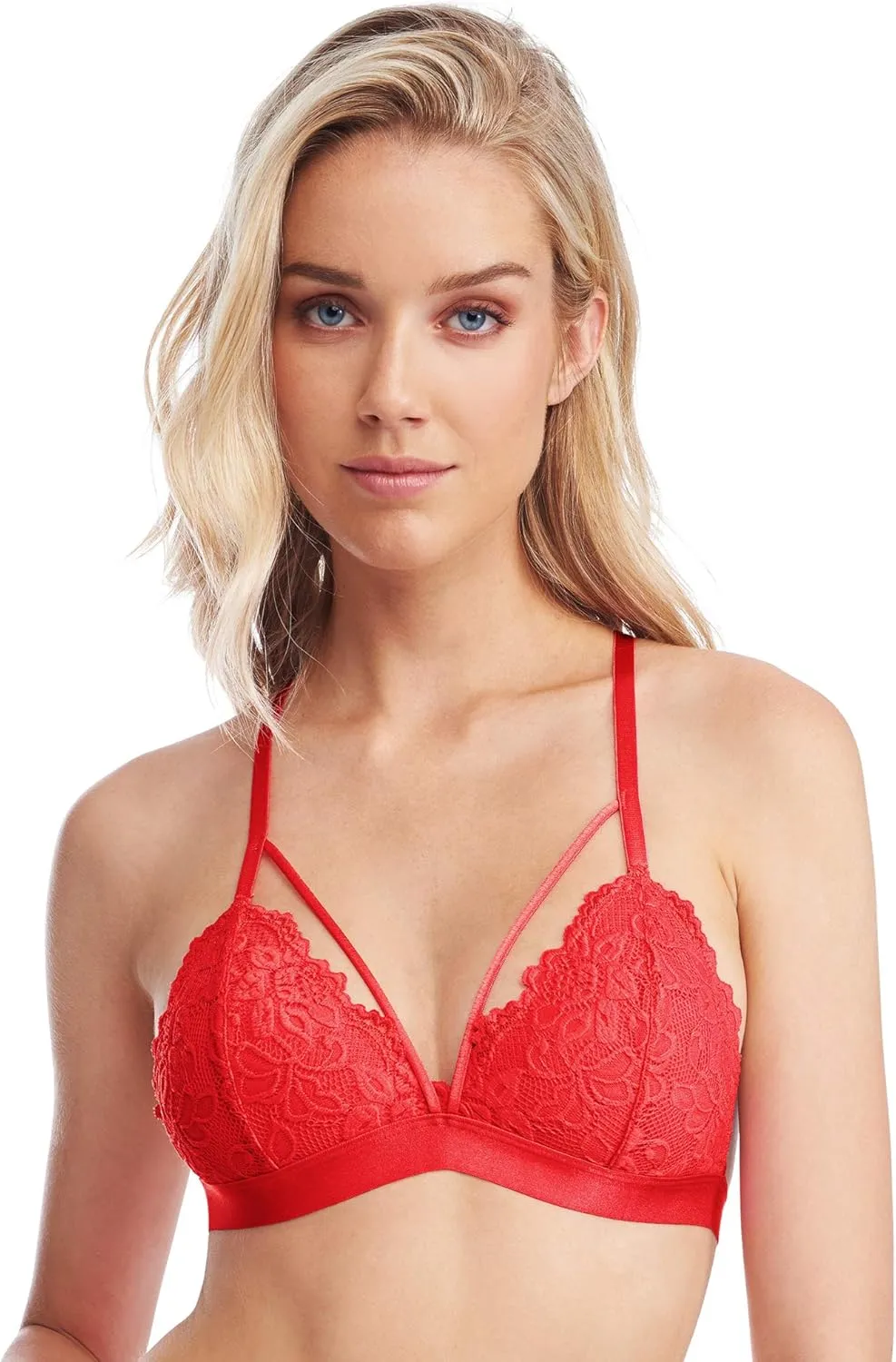 Kylie Lace Bralette for Women, Unpadded and Unlined Wireless Bra, Perfect Everyday Strappy Lingerie