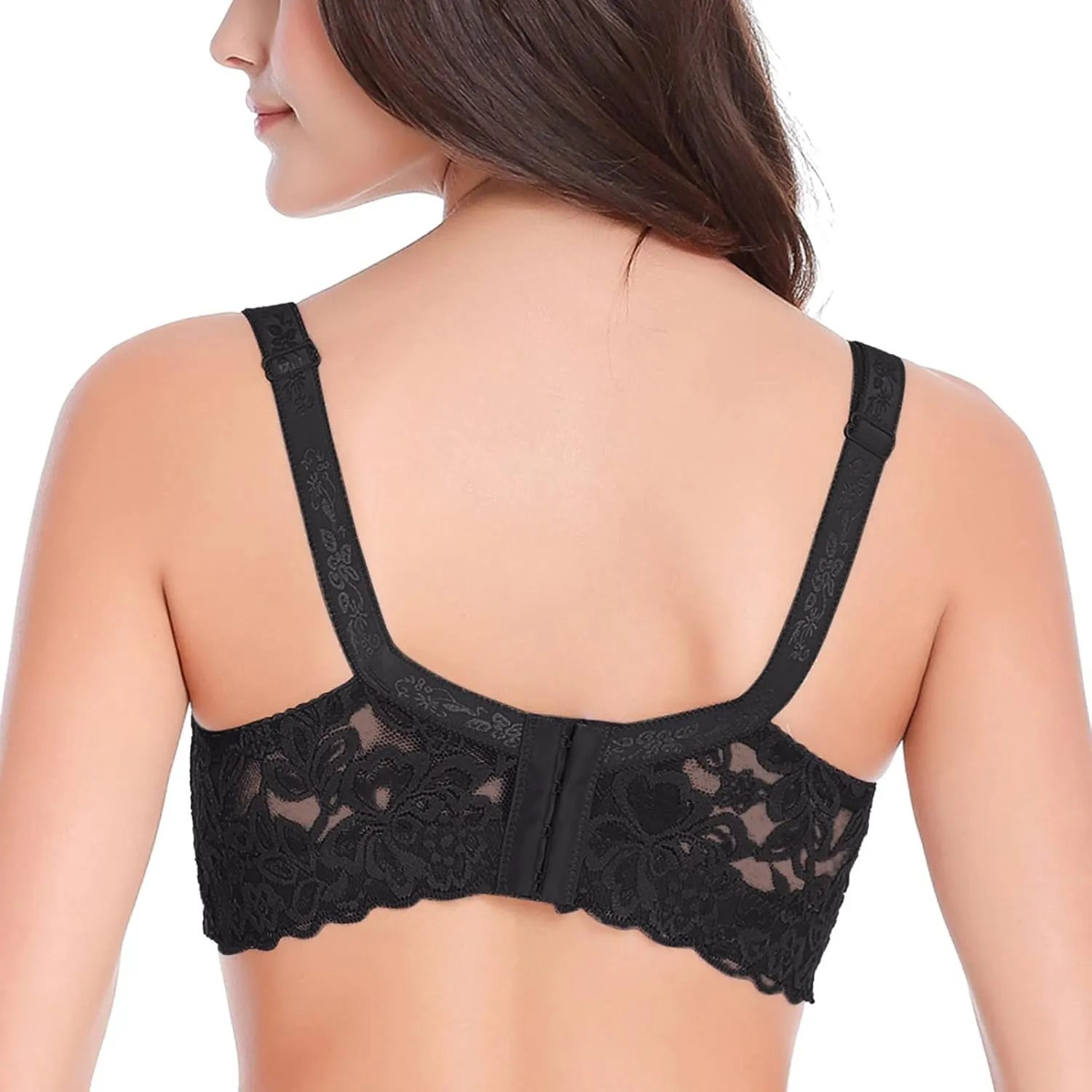 Lace Bralettes Womens Plunge Wireless Bras Camisole Tops Cami Strappy Sexy Soft Push Up Bras with Underwire Support