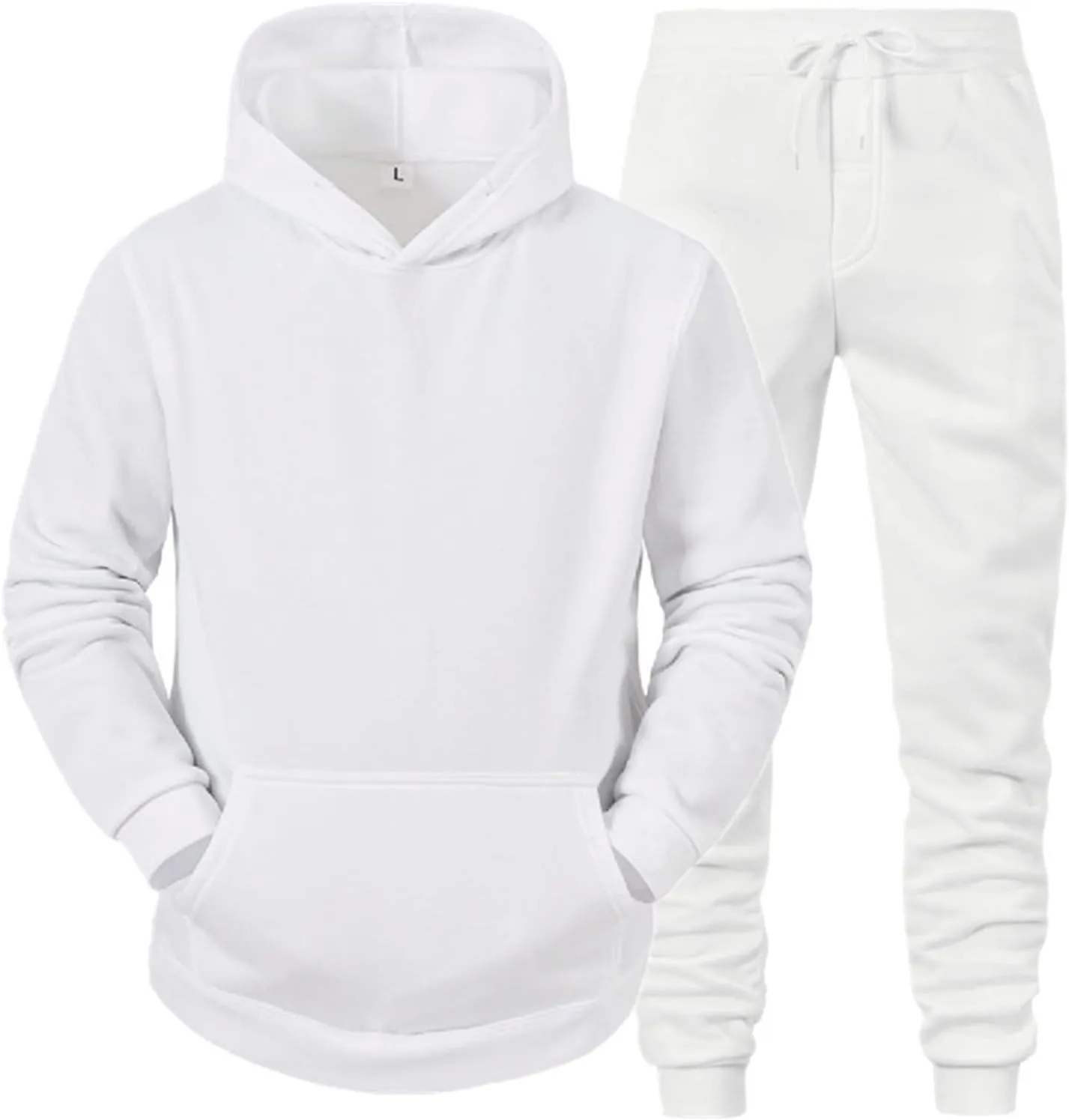 LCMTWX Hoodies Tracksuit Sweatsuits for Men Color Sweater Pants Sports Suit Solid Jogging Activewear Black Mens Hoodie