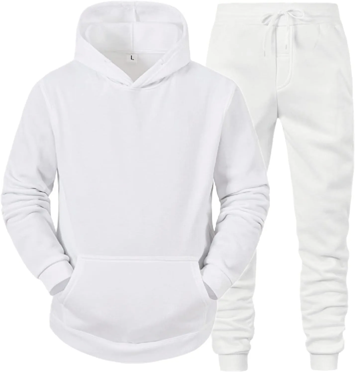 LCMTWX Hoodies Tracksuit Sweatsuits for Men Color Sweater Pants Sports Suit Solid Jogging Activewear Black Mens Hoodie