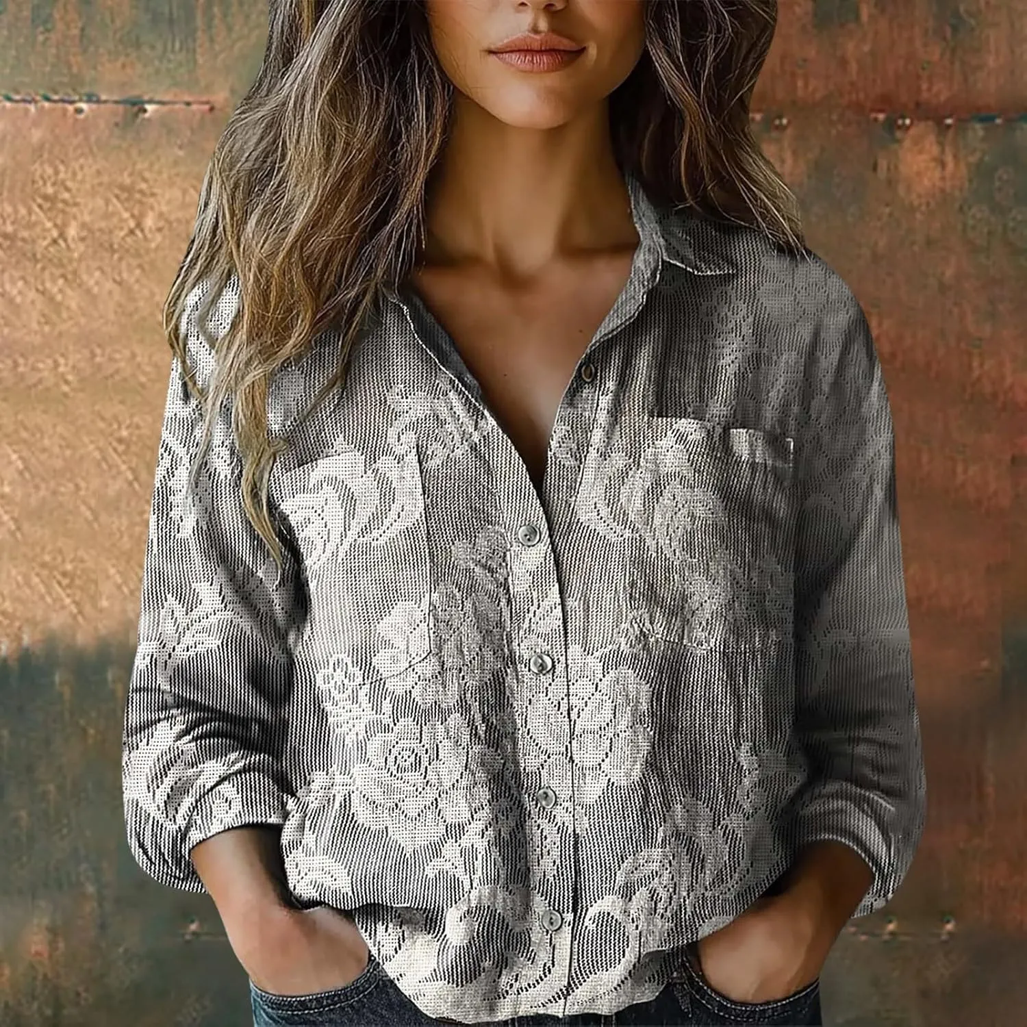 Linen Tops for Women Fashion Down Shirts Casual Tops Long Sleeve Blouse Ladies Summer Casual