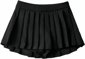 LSCZSLYH Summer High Waist Skirts Womens Sexy Mini Skirts Vintage Pleated Skirt Tennis Skirts Short White Black (Color : Black, Size : S)