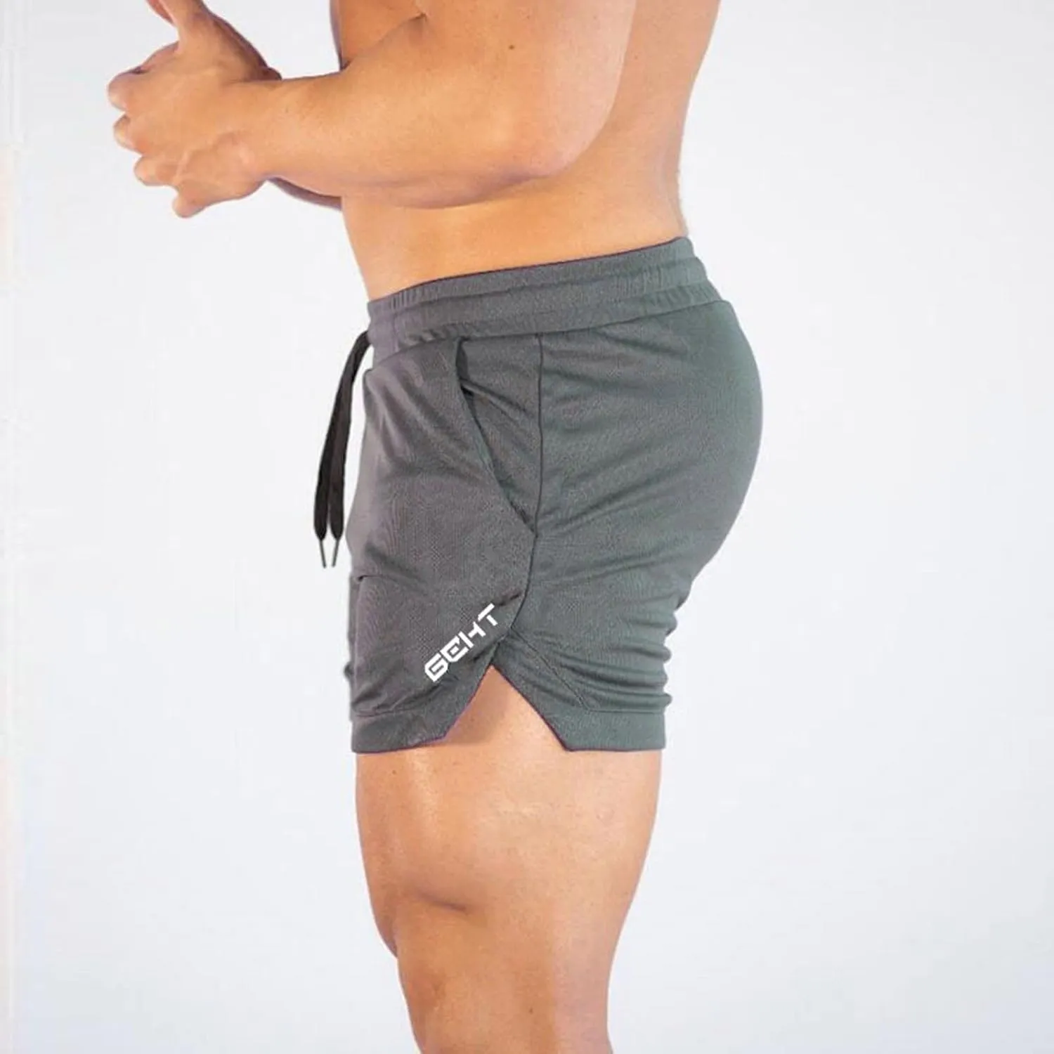 MALAIDOG Men's 3 Inch Sports Running Shorts Bodybuilding Quick Dry Drawstring Elastic Waistband Activewear Shorts with Pocket