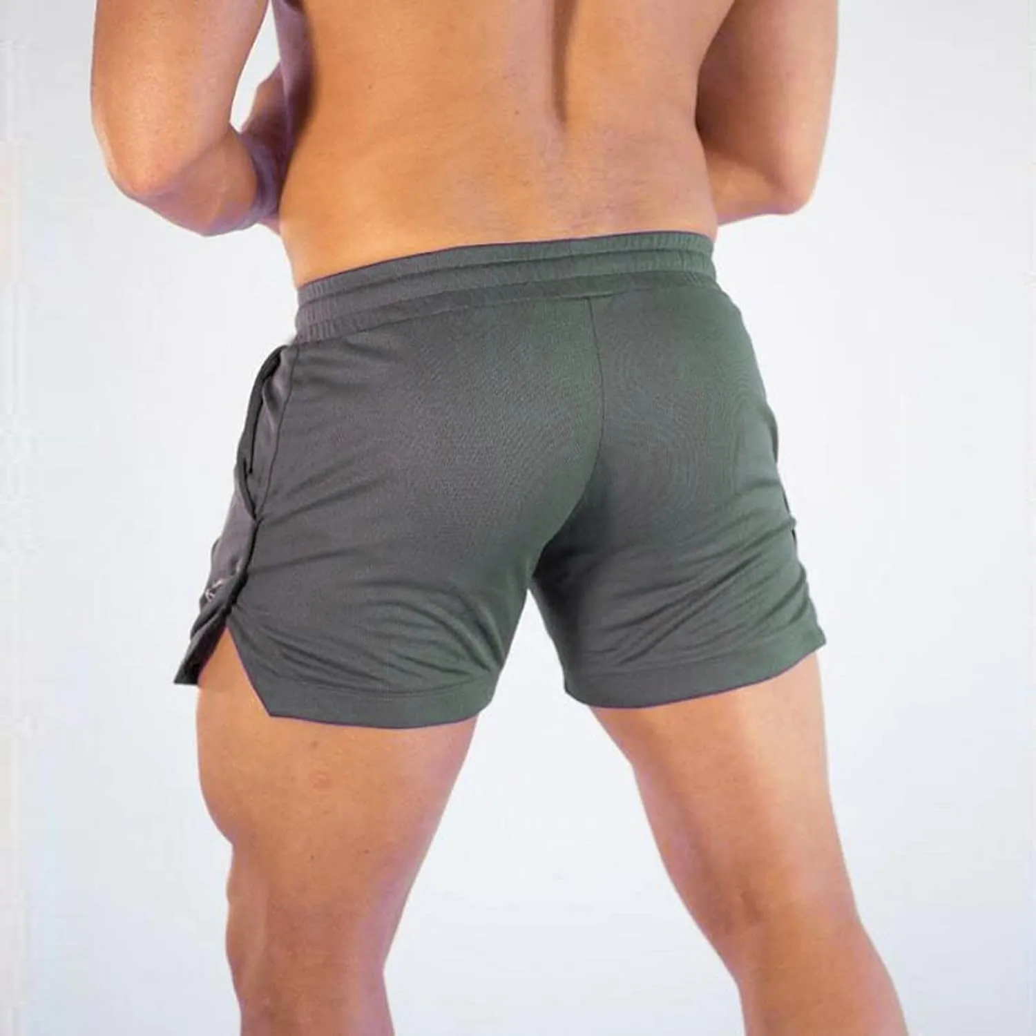 MALAIDOG Men's 3 Inch Sports Running Shorts Bodybuilding Quick Dry Drawstring Elastic Waistband Activewear Shorts with Pocket