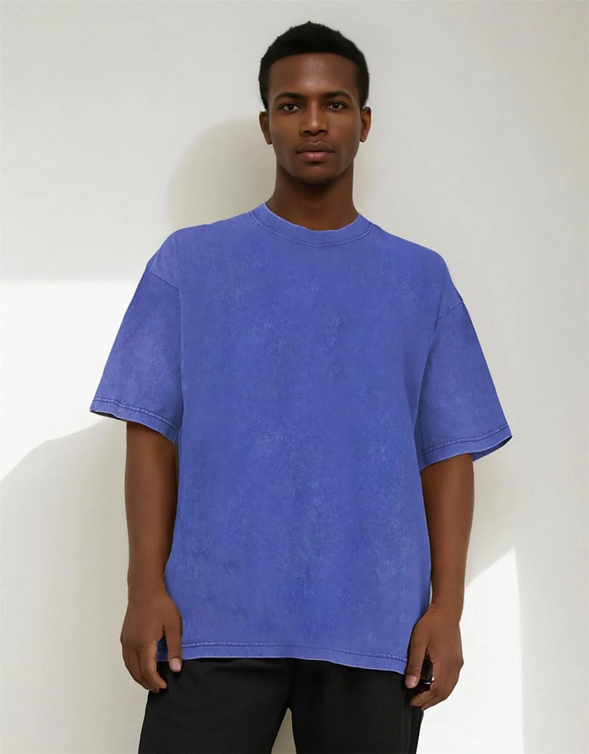 Men's Acid Wash T-Shirts Oversized Unisex T Shirt Cotton Short Sleeve Shirts Casual Tee for Women