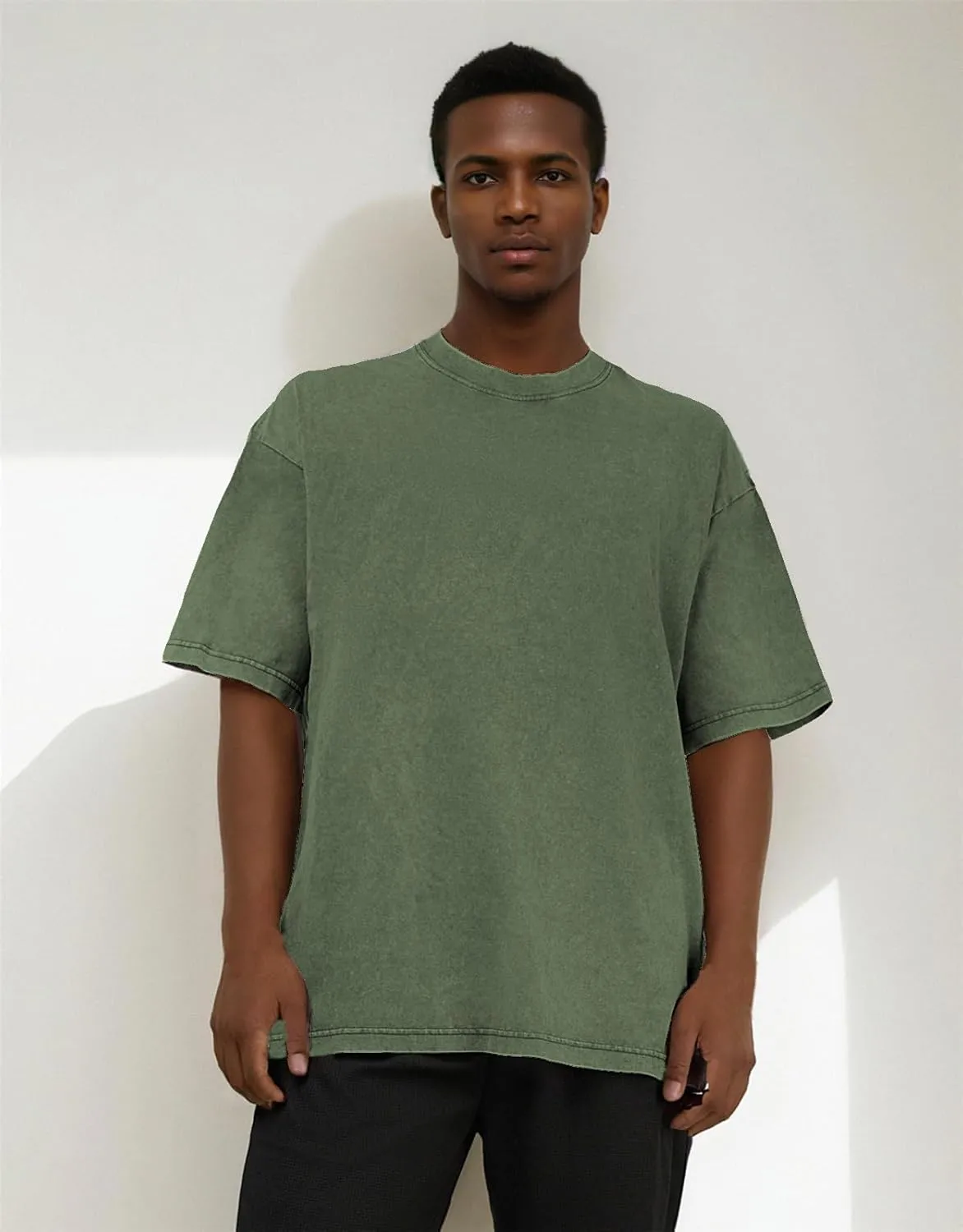 Men's Acid Wash T-Shirts Oversized Unisex T Shirt Cotton Short Sleeve Shirts Casual Tee for Women