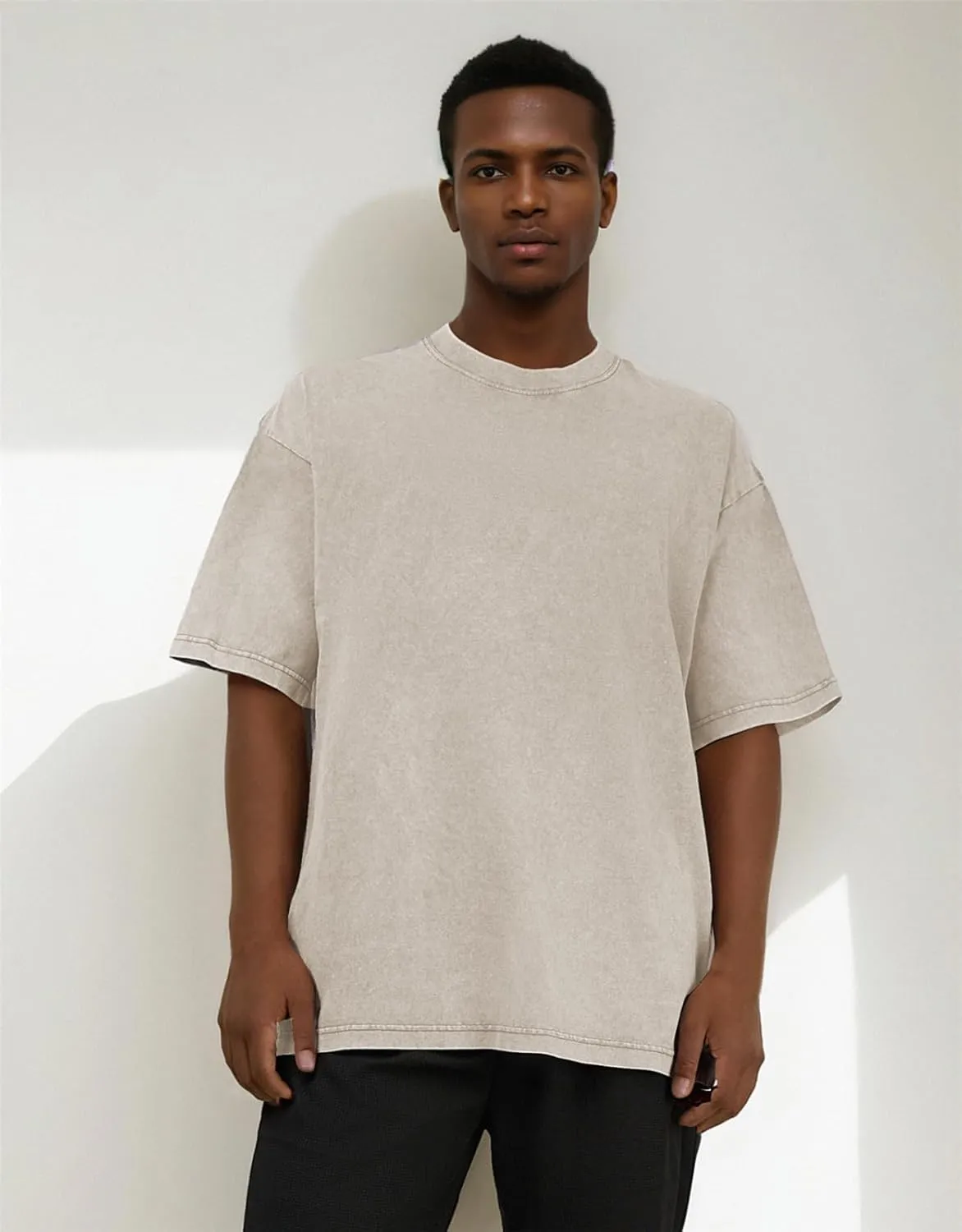 Men's Acid Wash T-Shirts Oversized Unisex T Shirt Cotton Short Sleeve Shirts Casual Tee for Women