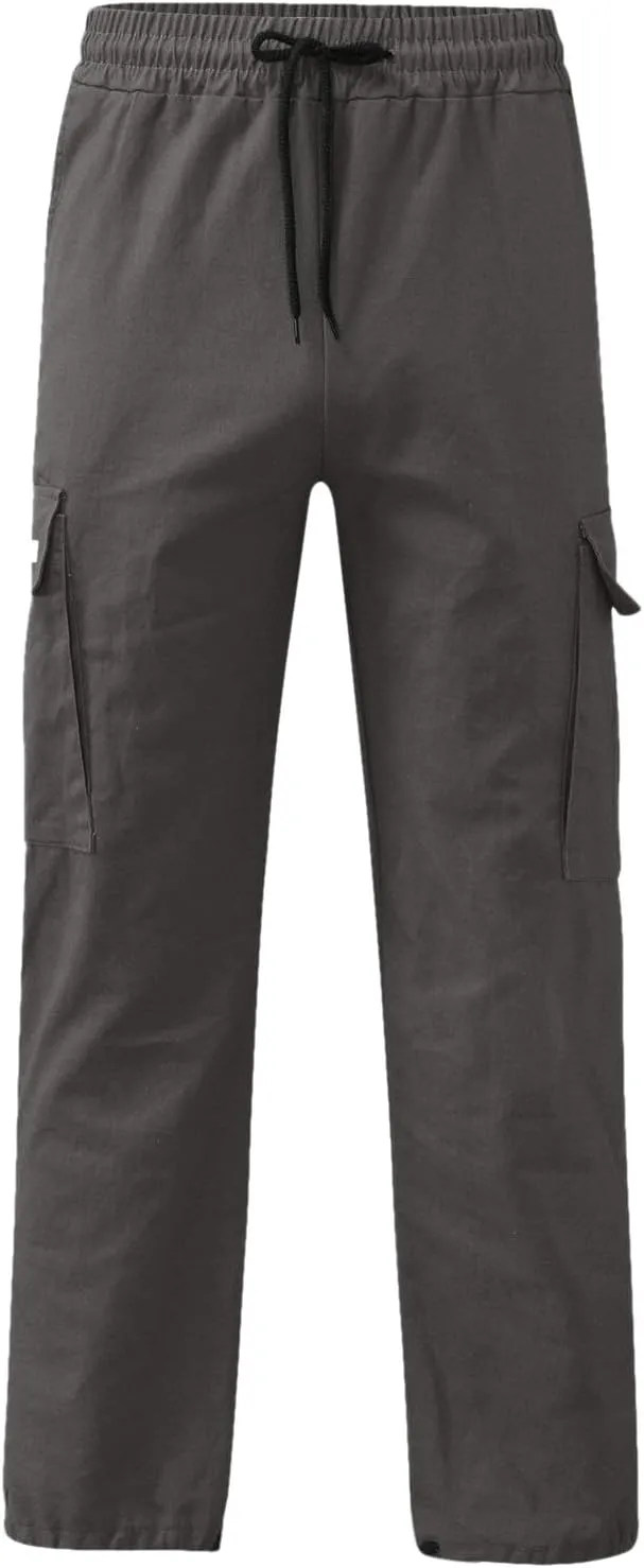 Mens Cargo Pants Casual Joggers, Big and Tall Athletic Pants, Cotton Loose Baggy Pants Straight Leg Sweatpants