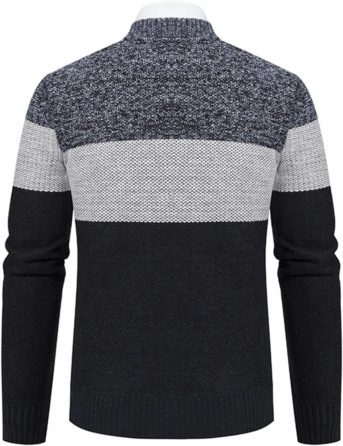 Mens Casual Full Zip Cardigan Sweaters Cable Knit Sweater Cardigan Sweater Cable Knit Zip Up Closure with Pockets