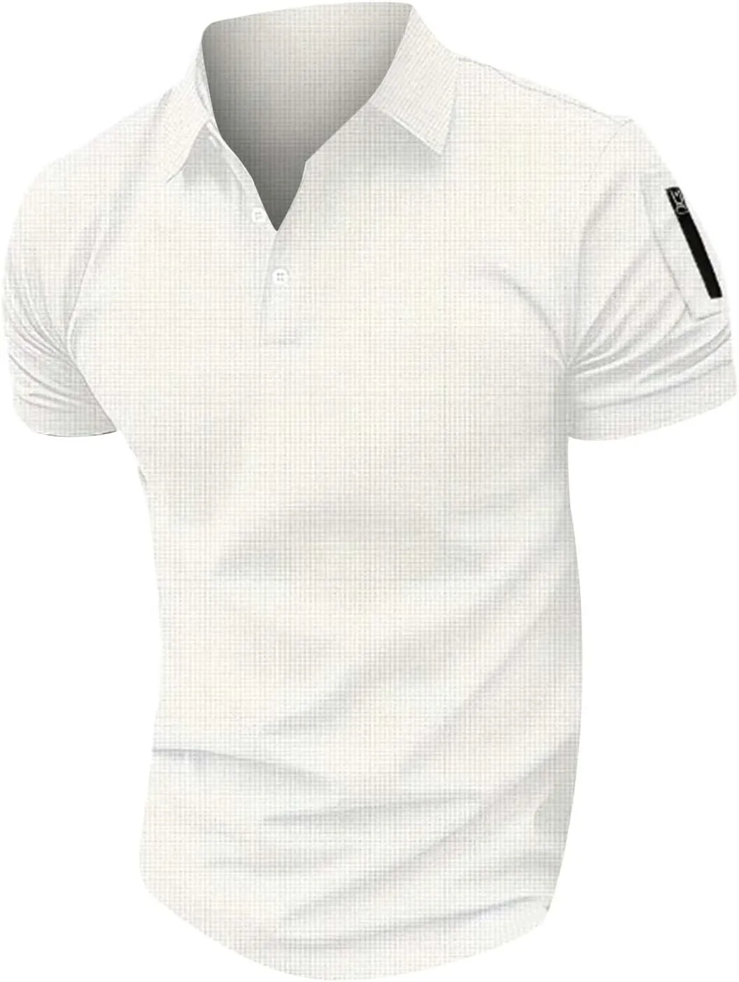 Men's Golf Polo Shirts Stylish Striped Texture Short Sleeve Smart Dress T-Shirt Athletic Polos Casual Collared Shirt