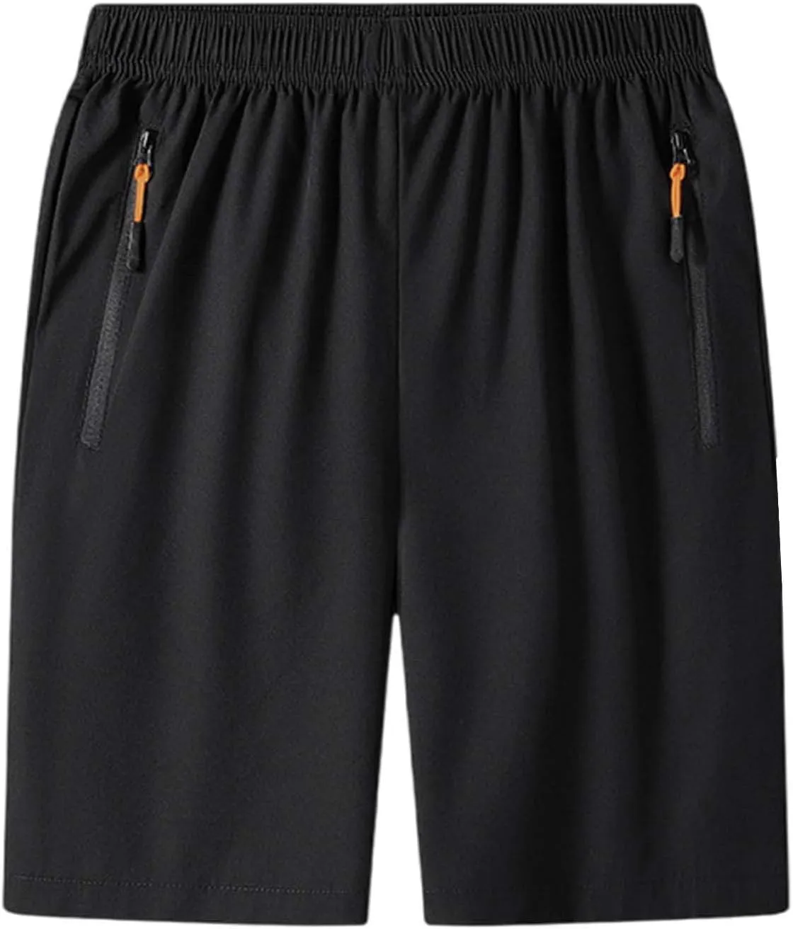 Mens Shorts Athletic with Zipper Pocket Male Gym Workout Shorts Elastic Waist Casual Jogger Pants Stretch Activewear