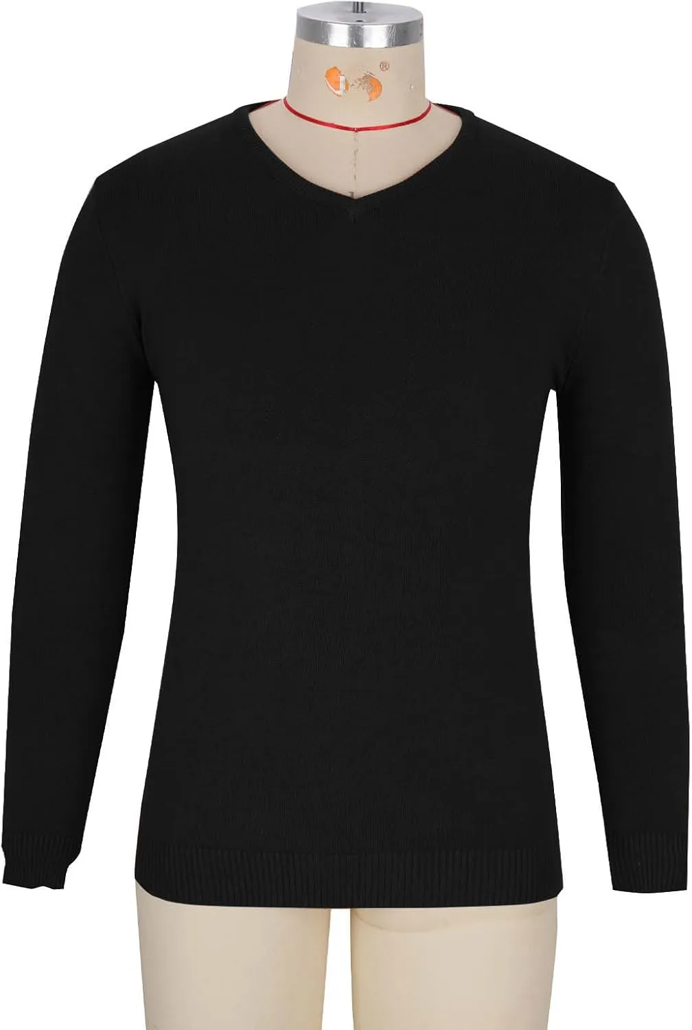 Mens V Neck Sweater Long Sleeve Pullover Tops Slim Fit Knitted Tops Lightweight Casual Fall Fashion Sweater 2024