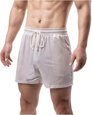 Men's Workout Shorts with Pockets Quick Dry Athletic Elastic Gym Hiking Running Lightweight Activewear Trunks