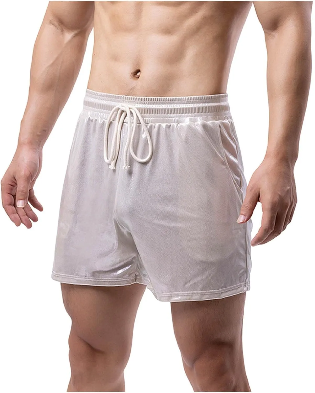 Men's Workout Shorts with Pockets Quick Dry Athletic Elastic Gym Hiking Running Lightweight Activewear Trunks