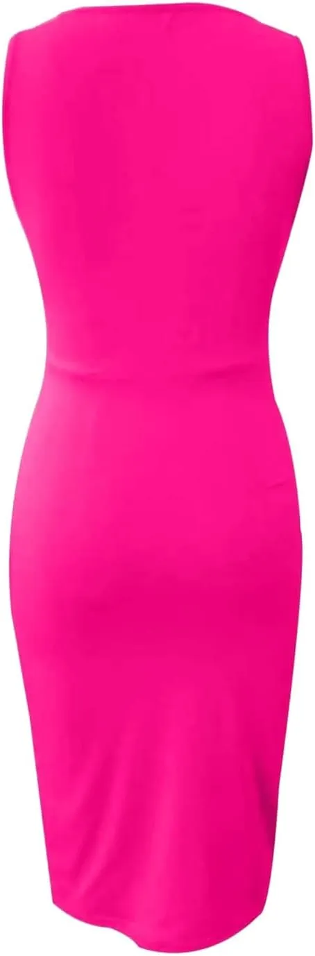 midelxp Cocktail Dresses for Women Elegant Ruched Wrap V Neck Bodycon Dresses Summer Tank Dresses for Wedding Guest 2024