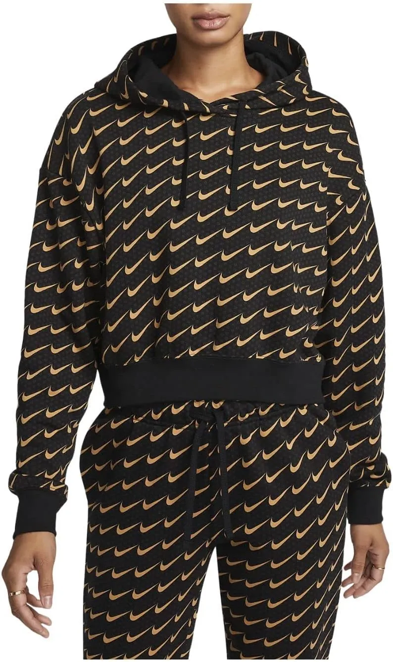 Nike Sportswear Club Fleece Oversized Cropped Monogram Hoodie Womens Size- Medium